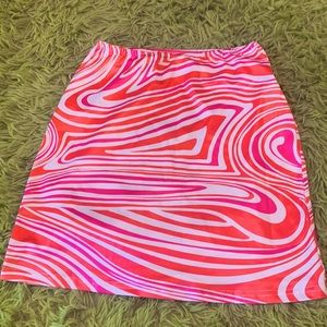 Retro neon shein print skirt